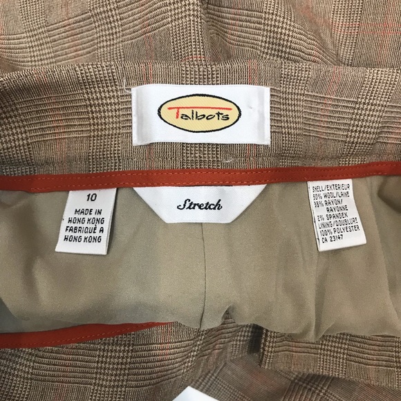 Talbots Lightweight Wool Tan Dress Pants 10 - Picture 7 of 8